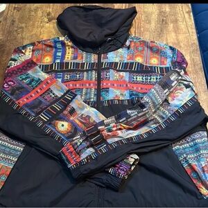 JOHNNY WAS Zip Up Nylon Windbreaker Active Jacket XL. Beatrice active wear.